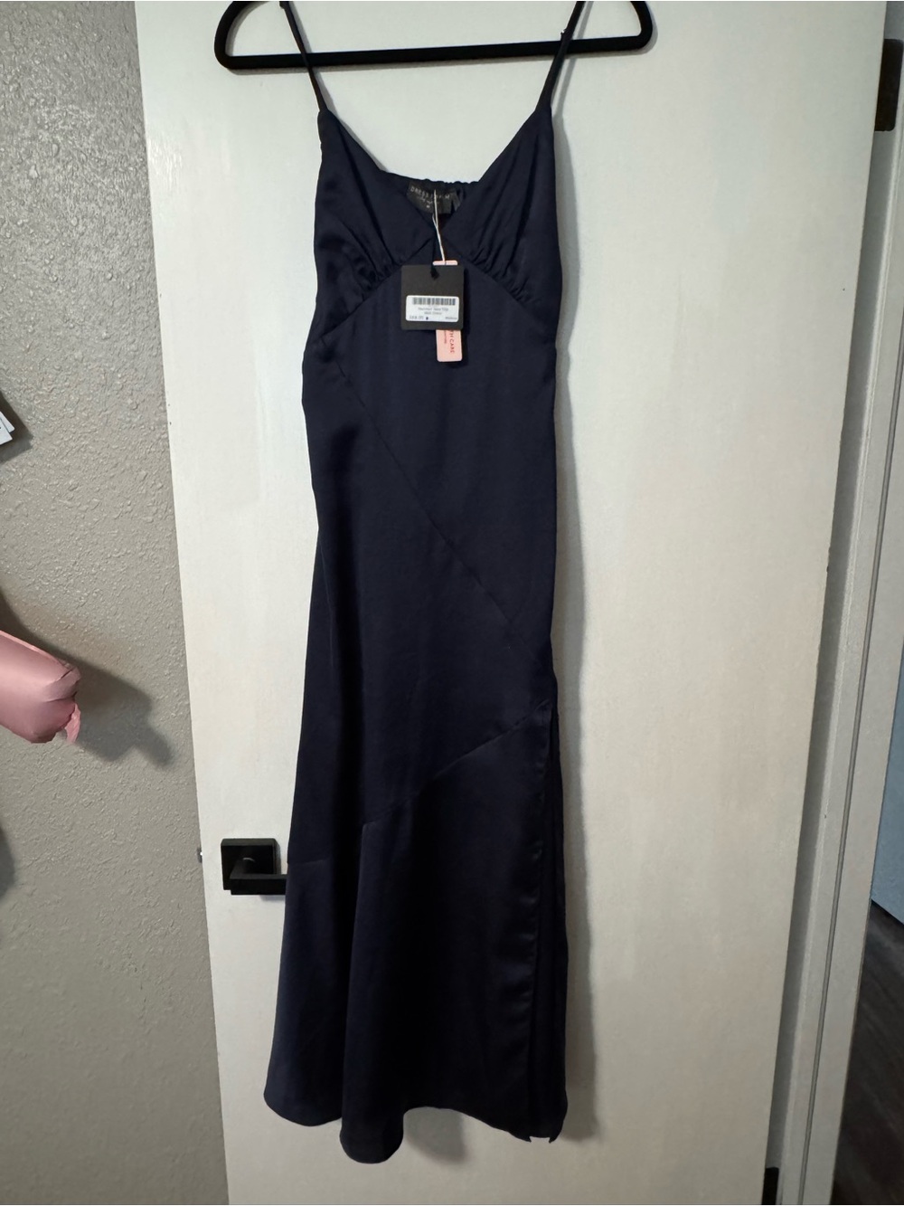 Harrison Navy Slip Midi Dress With Back Bow Dress Forum